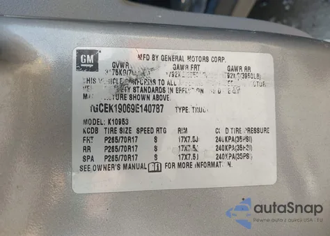 2009 Chevrolet Silverado 1500 Work Truck из США, поврежденный, VIN 1GCEK19069E140787